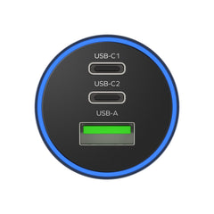 MOMAX UC17E 100W USB-C / Type-C x 2 + USB Three Ports Car Charger, 100W
