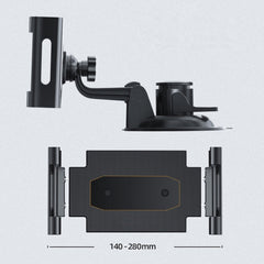 Car Dashboard Tablet Holder PVC Suction Cup Windshield Bracket + Tray, PVC Suction Cup + Tray