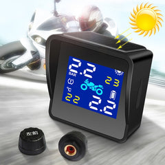 Universal Motorcycle Wireless High Precision Solar Energy TPMS Tire Pressure Alarm System External Tire Monitor, Motorcycle External Tire Monitor