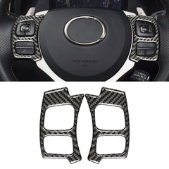 Car Carbon Fiber Steering Wheel Button Decorative Sticker for Lexus IS250 NX200 200t 300h 13-, Left Drive, Steering Wheel Button A Style, Left Drive