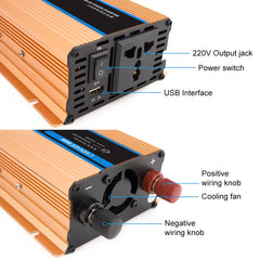 Carmaer 24V to 220V 2200W Car Multi-function Double Digital Display Inverter Household Power Converter, 24V to 220V 2200W