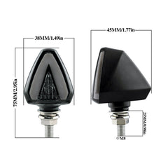 2 PCS KC018A Motorcycle Triangular V-shaped Two-color LED Brake Turn Signal Light, KC018A