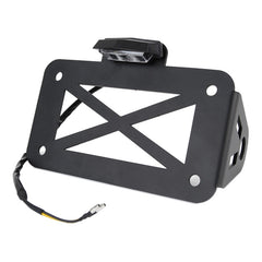 Motorcycle American Cruise Retro License Plate Holder with Light, License Plate Holder