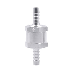 Car 6mm Aluminium Alloy Fuel Petrol One Way Non Return Check Valve, 6mm Silver