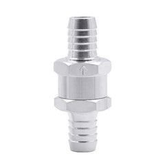 Car 12mm Aluminium Alloy Fuel Petrol One Way Non Return Check Valve, 12mm Silver