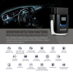 Viecar VP003 Car Mini OBD + USB / Type-C Interface Fault Detector V2.2 Bluetooth Diagnostic Tool, VP003