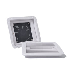 12V White Air Vent with Fan RV Trailer Caravan Gale Side Air Ventilation, A0672-02