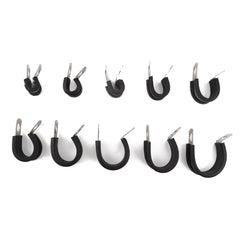 10 PCS Car Rubber Cushion Pipe Clamps Stainless Steel Clamps, Size: 3/2 inch (38mm), Size: 3/2 inch (38mm)