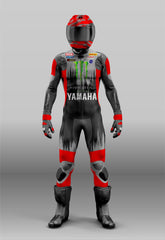 Custom MotoGP Yamaha Leather Protective Gear - Motorcycle Racing Suit - Motorbike Armored Riding For Track & Street Riders - Unisex