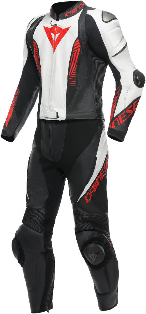 Customized Laguna Seca 6 Leather Motorcycle Motorbike Suit White Black