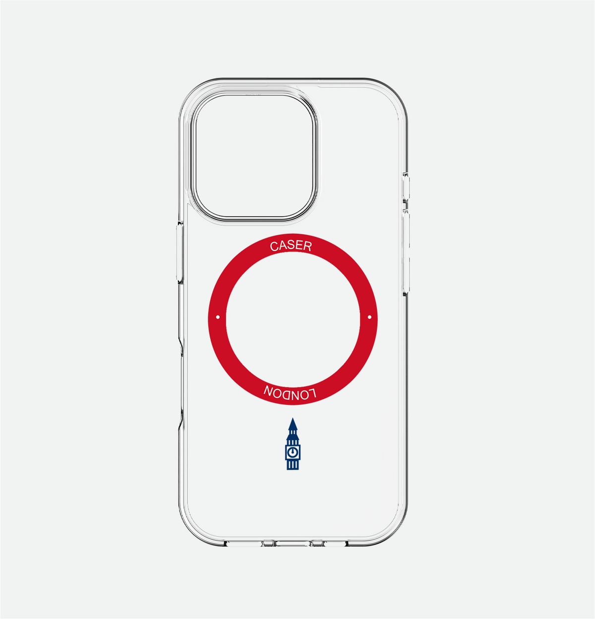 Slim Clear iPhone 16 Pro Case with Red MagSafe Ring - Big Ben | The Iconic Case