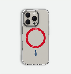 Slim Clear iPhone 16 Case with Red MagSafe Ring - Big Ben | The Iconic Case