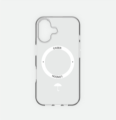 Slim Clear iPhone 16 Case with White MagSafe Ring - Umbrella Icon | The Iconic Case