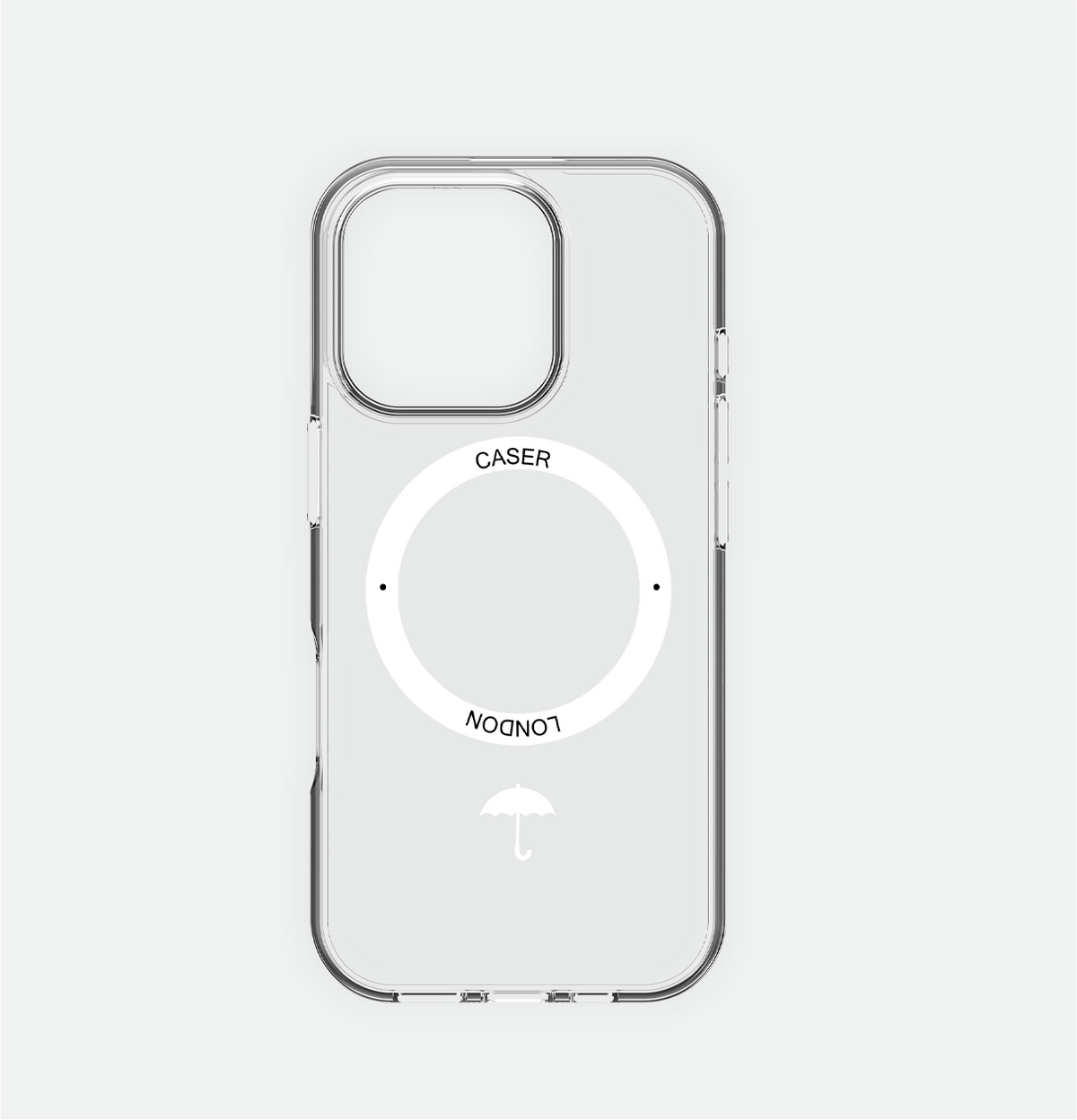 Slim Clear iPhone 16 Pro Max Case with White MagSafe Ring - Umbrella Icon | The Iconic Case