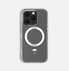 Slim Clear iPhone 16 Pro Case with White MagSafe Ring - Umbrella Icon | The Iconic Case