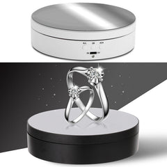 13.8cm Mirror Style USB Charging Smart 360 Degree Rotating Turntable Display Stand Video Shooting Props Turntable for Photography, Load 3kg, 13.8cm Mirror/Powered by USB(W)