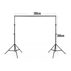 200x200cm Photo Studio Background Support Stand Backdrop Crossbar Bracket Kit, 200x200cm