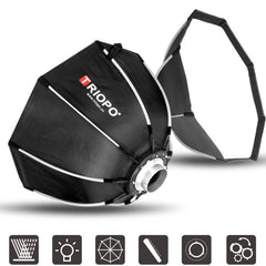 TRIOPO K2-55 55cm Speedlite Flash Octagon Parabolic Softbox Bowens Mount Diffuser, K2-55