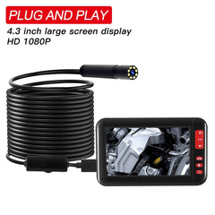 P20 4.3 Inch Screen Display HD1080P Inspection Endoscope with 8 LEDs, Length: 5m, Lens Diameter: 8mm, Hard Line, Length: 5m, Hard Line