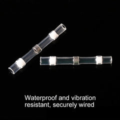 100 PCS AWG26-24 0.25-0.34mm Seal Heat Shrink Butt Wire Connectors White Terminals Solder Sleeve, 0.25-0.34mm White