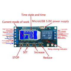 XY-LJ02 6-30V Micro USB Digital LCD Display Time Delay Relay Module Control Timer Switch