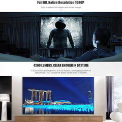 Vivibright F30 5.8 inch LCD Screen 4200 Lumens 1920 x 1080P Full HD Smart Projector with Remote Control, Support Audio out / SPDIF/ AV in / USB / HDMI, F30 Black