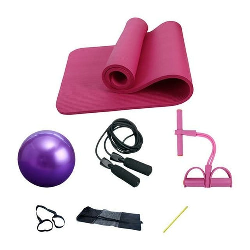 Deluxe 5-Piece Yoga & Fitness Set – Bands, Mat, Pilates & Stretching Kit
