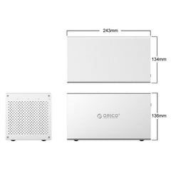 ORICO Honeycomb Series WS400RU3 SATA 3.5 inch 40TB USB 3.0 4 Bays Aluminum Alloy HDD / SSD Enclosure with Raid, USB 3.0 4 Bays with Raid