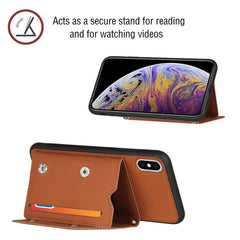 Skin Feel PU + TPU + PC Back Cover Shockproof Case with Card Slots & Holder & Photo Frame, For iPhone X / XS, For iPhone XR, For iPhone XS Max, For iPhone 11 Pro, For iPhone 11