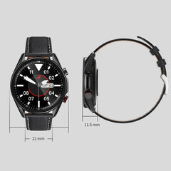 M98 1.28 inch IPS Color Screen IP67 Waterproof Smart Watch, Support Sleep Monitor / Heart Rate Monitor / Bluetooth Call, Style:Leather Strap, Leather Strap(Silver), Leather Strap(Black)