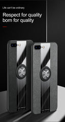 XINLI Stitching Cloth Textue Shockproof TPU Protective Case with Ring Holder, For iPhone 8 / 7, For iPhone 8 Plus / 7 Plus, For iPhone X / XS, For iPhone XR