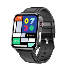 E86 1.7 inch TFT Color Screen IP68 Waterproof Smart Watch, Support Blood Oxygen Monitoring / Body Temperature Monitoring / AI Medical Diagnosis, Style: Leather Strap, Leather Strap(Black), Leather Strap(Brown)