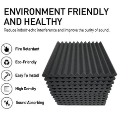30x30x2.5cm Triangular Groove Style Recording Studio Drum Video Room Sound Insulation Board Silencer Cotton, 6 PCS, 10 PCS, 12 PCS, 20 PCS, 24 PCS