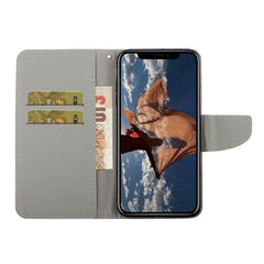 Painted Pattern Horizontal Flip Leathe Case, For iPhone X