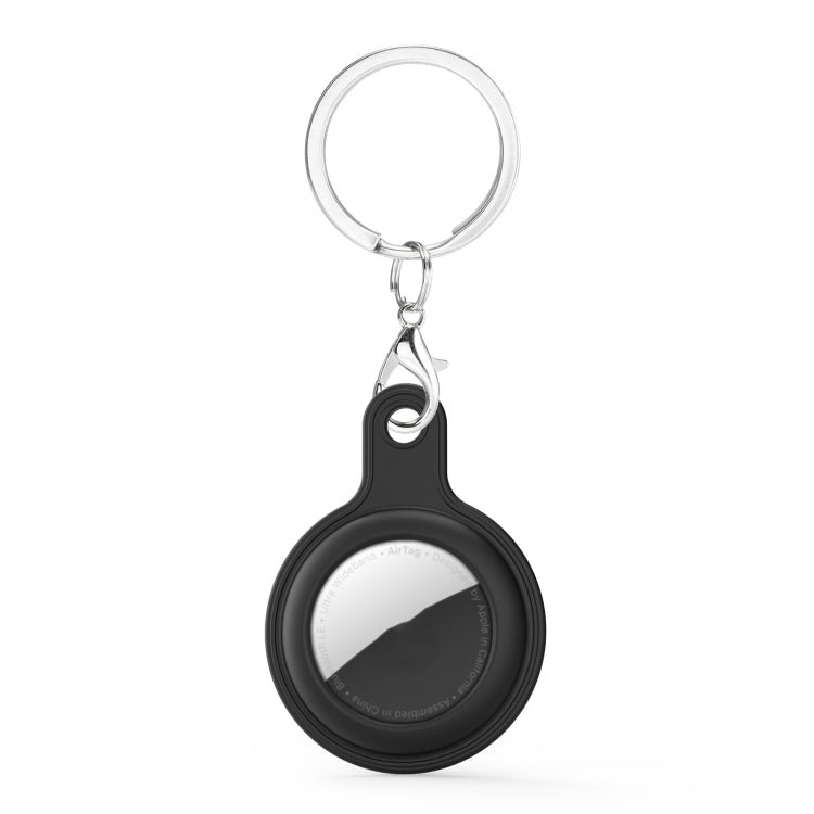 Gel Leather Case Cover with Switchable Keychain Ring for AirTag 2nd Gen / AirTag 1st Gen