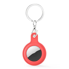 Gel Leather Case Cover with Switchable Keychain Ring for AirTag 2nd Gen / AirTag 1st Gen