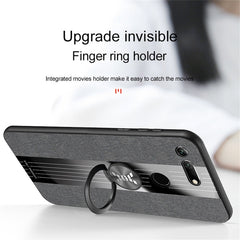 XINLI Stitching Cloth Textue Shockproof TPU Protective Case with Ring Holder, For Huawei Honor View 20