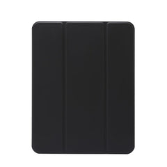 Three-folding Electric Pressed Skin Texture Horizontal Flip Shockproof Transparent TPU + PU Leather Case with Holder & Pen Slot & Sleep / Wake-up Function, For iPad Pro 11 (2021)