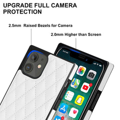 Elegant Rhombic Pattern Microfiber Leather +TPU Shockproof Case with Crossbody Strap Chain, For iPhone 12 mini, For iPhone 12 / 12 Pro, For iPhone 12 Pro Max