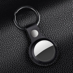 For AirTag 2nd Gen / AirTag 1st Gen Shockproof Anti-scratch Leather Protective Case Cover with Hang Loop Key Chain