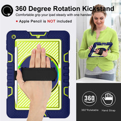 360 Degree Rotation Contrast Color Shockproof Silicone + PC Case with Holder & Hand Grip Strap & Shoulder Strap, For iPad 9.7 2018 / 2017, For iPad 10.2 2021 / 2020 / 2019, For iPad 10.9 / Pro 11 2020 / 2021 / 2018                                      ...