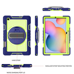 360 Degree Rotation Contrast Color Shockproof Silicone + PC Case with Holder & Hand Grip Strap & Shoulder Strap, For Samsung Galaxy Tab S6 Lite P610/P615, For Samsung Galaxy Tab A 10.1 2019 T515, For Samsung Galaxy Tab A 8.0 2019 T290                  ...