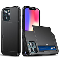 Shockproof Armor Protective Case with Slide Card Slot, For iPhone 13 mini, For iPhone 13