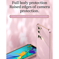 XINLI Straight Edge 6D Electroplate TPU Phone Case with Ring Holder, For Honor 30 Pro, For Honor 30S, For Honor 30 Youth