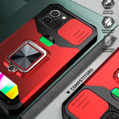 Sliding Camera Cover Design PC + TPU Shockproof Case with Ring Holder & Card Slot, For iPhone 11 Pro Max, For iPhone 12 / 12 Pro, For iPhone 12 Pro Max