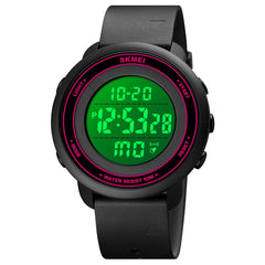 SKMEI 1736 Triplicate Round Dial Timing LED Digital Display Luminous Electronic Watch