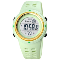 SKMEI 1773 Triplicate Round LED Dual Time Digital Display Colorful Backlight Electronic Watch