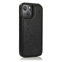 Butterflies Flowers Double Buckle PU + TPU Protective Case with Holder & Card Slots & Photo Frame, For iPhone 13 mini, For iPhone 13