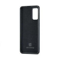 DG.MING M1 Series 3-Fold Multi Card Wallet  Back Cover Shockproof Case with Holder Function, For Samsung Galaxy S20