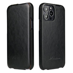 Fierre Shann Retro Oil Wax Texture Vertical Flip PU Leather Case, For iPhone 13 Pro Max, For iPhone 13 Pro, For iPhone 13, For iPhone 13 mini